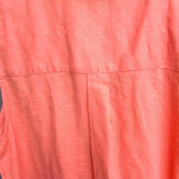 Dana Buchman Peach Linen Sleeveless Button Down Blouse size Medium - Picture 4 of 6